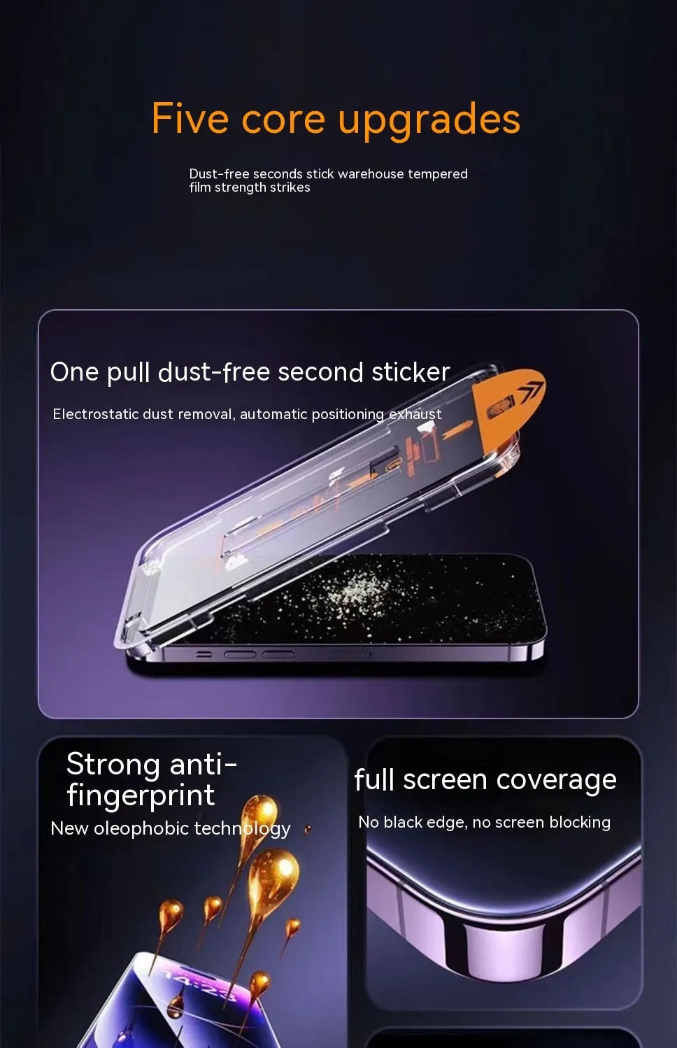 iPhone tempered glass screen protector with privacy filter and anti-glare features