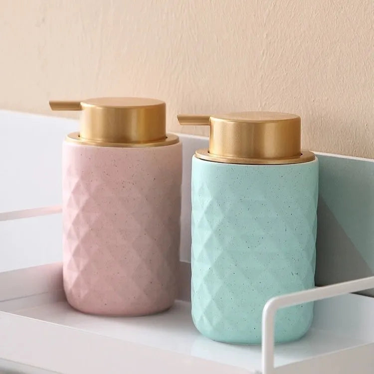 ABS plastic facial cleanser foam pump dispenser in metallic colours with large pump head