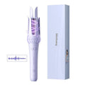 32mm automatic hair curler in pink and light purple colours with ceramic barrels