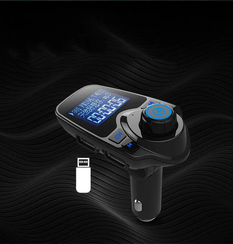 G7 black car Bluetooth FM transmitter for hands-free calls and wireless music streaming