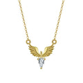 Women's sterling silver necklace with an eagle pendant on an adjustable O-ring chain.