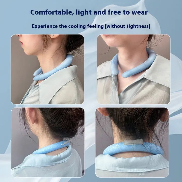 PVC cooling neck ice ring with temperature indicators for outdoor sports heatstroke prevention