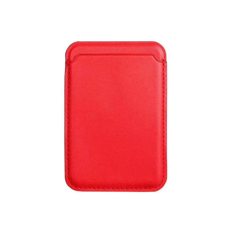 MagSafe-compatible iPhone case with integrated card holder in PU leather-look material.