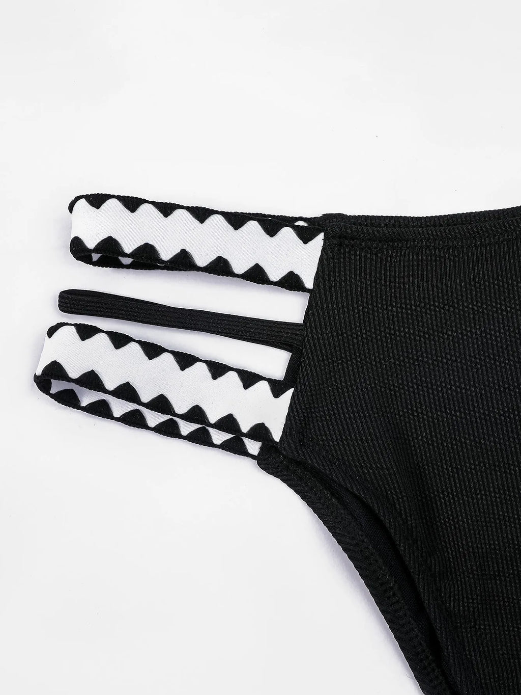Black women's swimsuit bikini with hollowed-out split design and briefs style