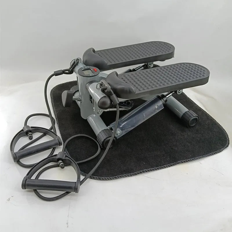Silver grey household mini treadmill with hydraulic resistance system for waist slimming