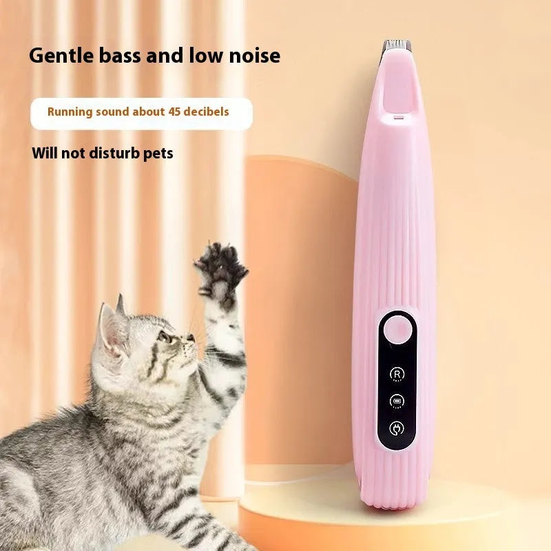 Electric pet nail grinding machine in pink, low-noise rechargeable 5W