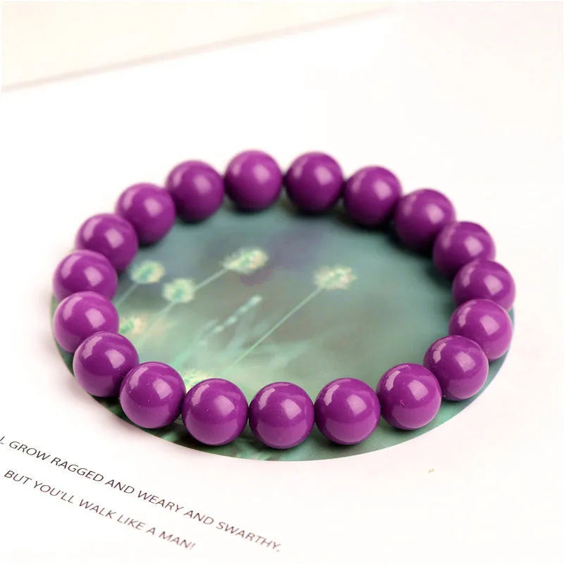 Purple mica crystal bracelet with polished 5A grade stones in single circle design