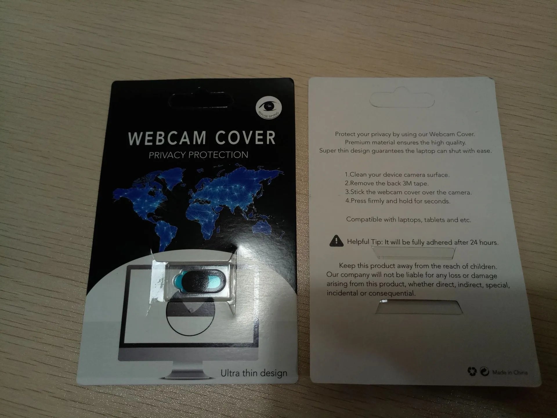 Plastic anti hacker peeping camera cover slider 18.5mm by 9mm for laptop tablet and phone