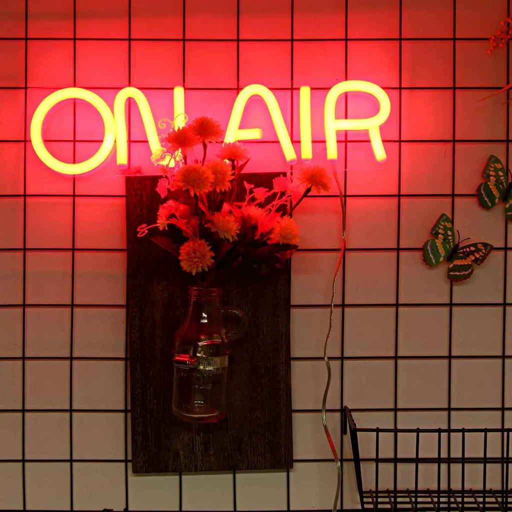 Square handmade acrylic bar decoration light sign with LED neon, measuring 40cm long.