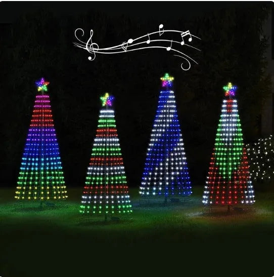 Outdoor animated multi-colour LED Christmas tree lights for garden decoration