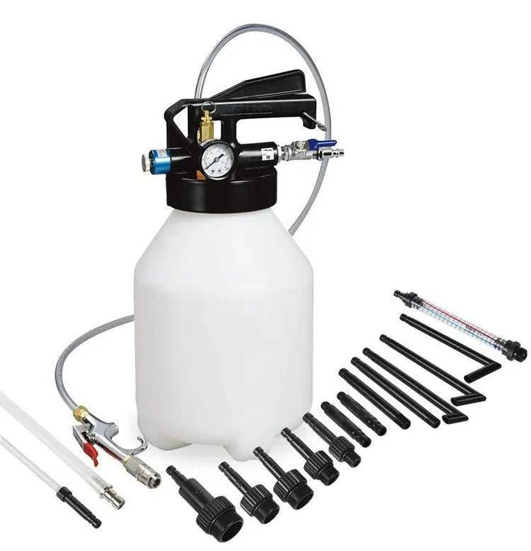 Pneumatic automatic transmission oil changer with 220W motor and oil filler tank.