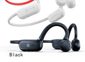 Black open-ear air conduction Bluetooth wireless headphone with a bendable titanium frame