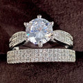 White gold colour geometric wedding ring bracelet with round elements on alloy base