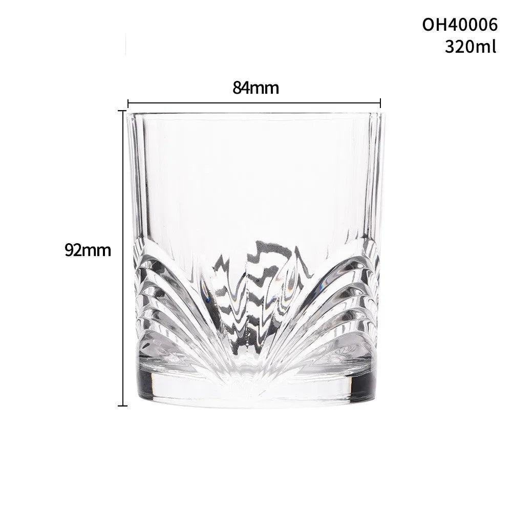 Crystal whiskey shot glass with thick bottom, shown in selected colour style.