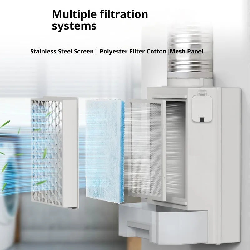 Thickened ABS dryer vent filter with 9.6cm connection and filter cotton for lint and dust capture