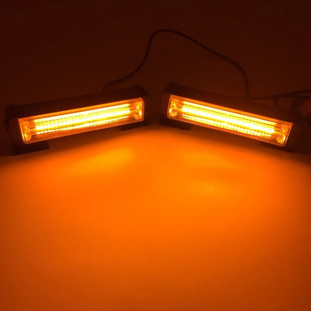 Yellow 208 model vehicle strobe light with 160mm diameter aluminium alloy and PC housing.