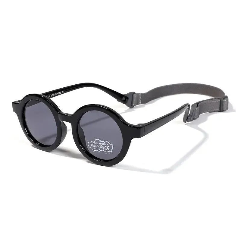 Children's silicone sunglasses for toddlers 0-3 years with round frame and UV400 protection