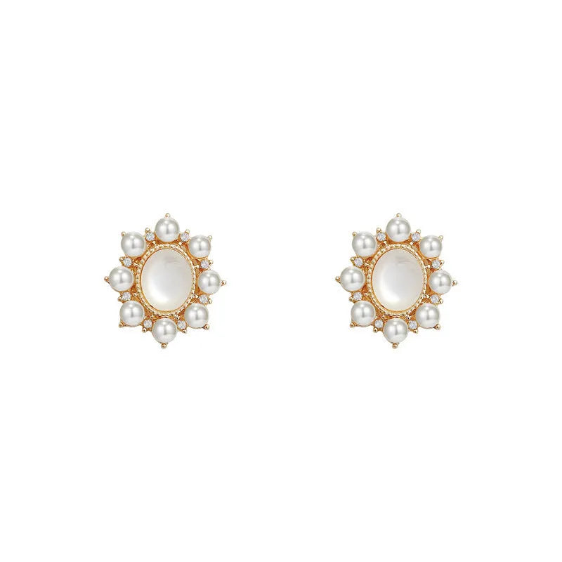 Alloy ZB-43 silver needle hoop earrings pair for Korean fashion, lightweight jewellery, silver finish