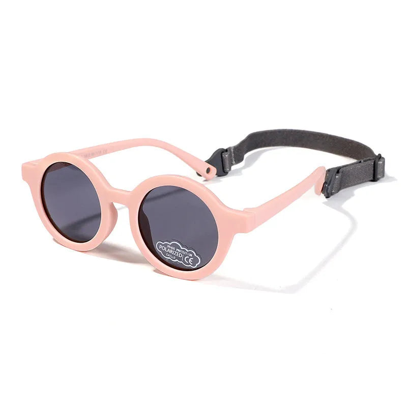 Children's silicone sunglasses for toddlers 0-3 years with round frame and UV400 protection