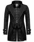 Black Victorian morning gown cosplay jacket for men, unisex gothic costume clothing.