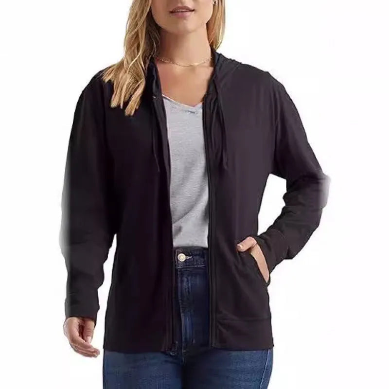 A loose-fit solid colour sports hoodie pullover with long sleeves, shown in one of six available colours.