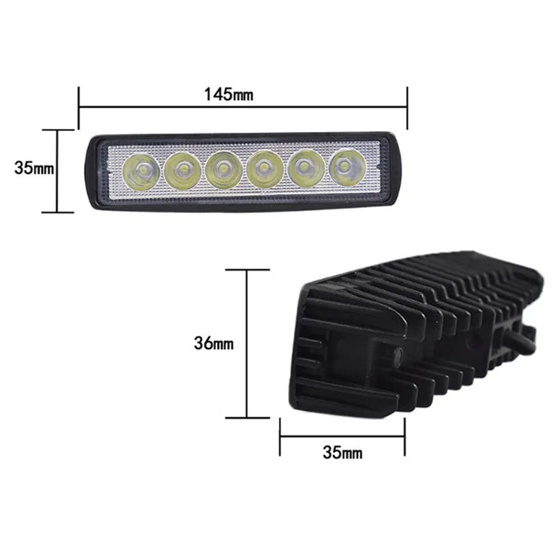 Black die-cast aluminium car auxiliary LED spotlight light for off-road and work use.