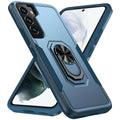 Magnetic ring bracket drop-resistant phone case for Samsung A13 5G in black with contrast colour edge
