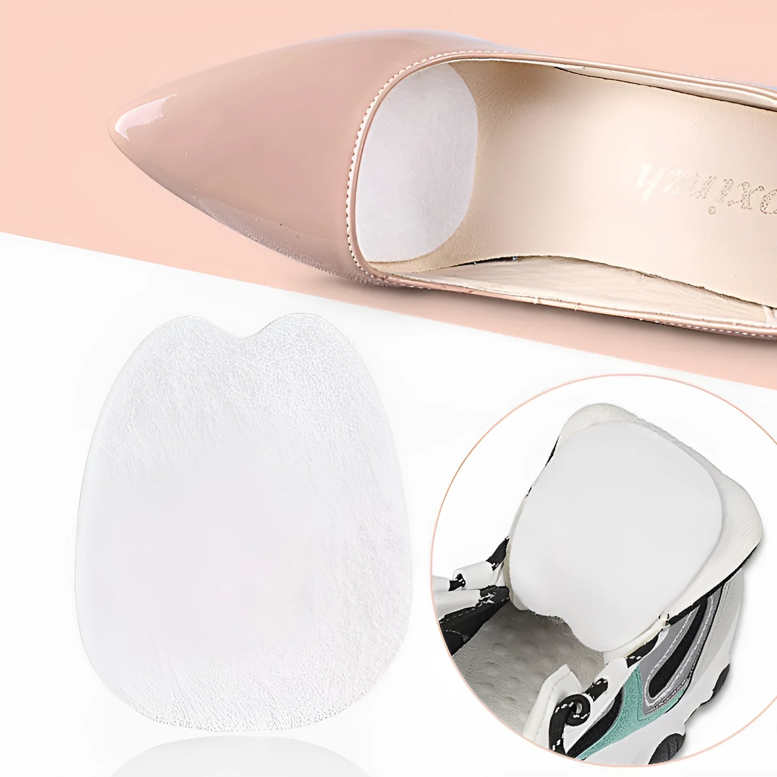 White thin felt anti-wear sticker for shoe tongue and front palm protection.