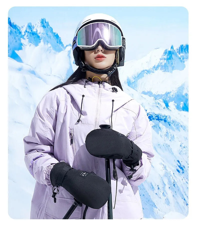 Black touch screen cycling gloves with waterproof windproof features for winter riding