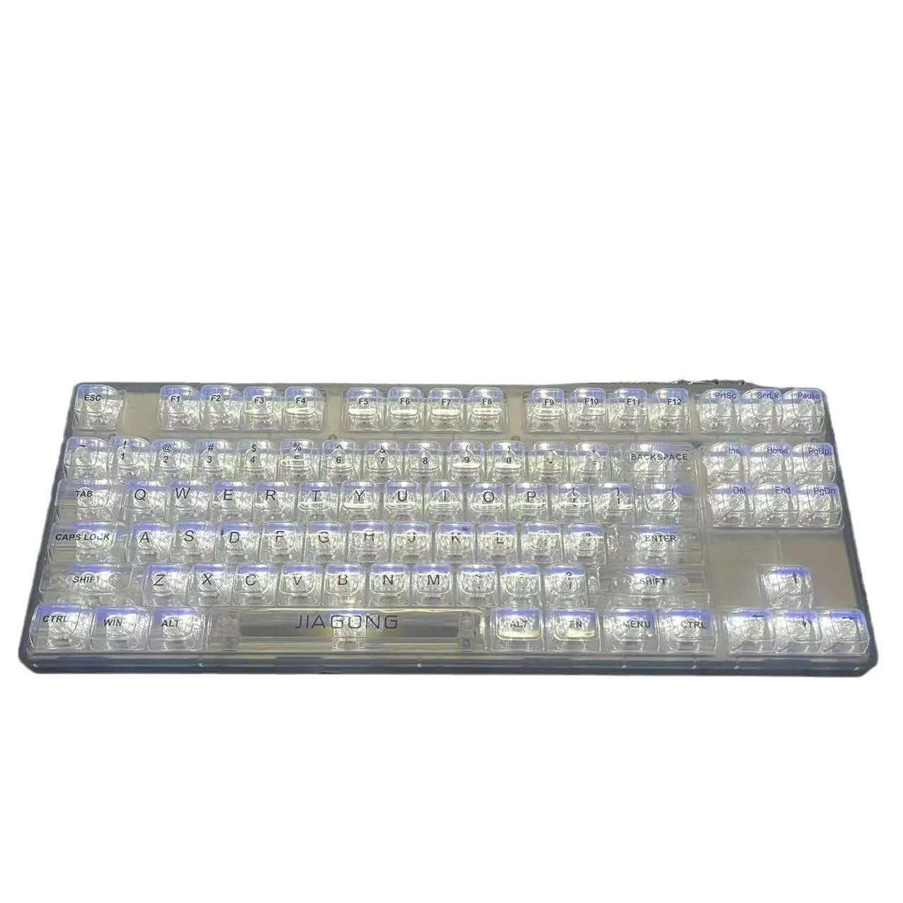 Universal transparent mechanical keyboard keycaps 132-key full set showing backlight compatibility