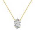 S925 sterling silver necklace with geometric oval ice flower pendant in gold or platinum finish