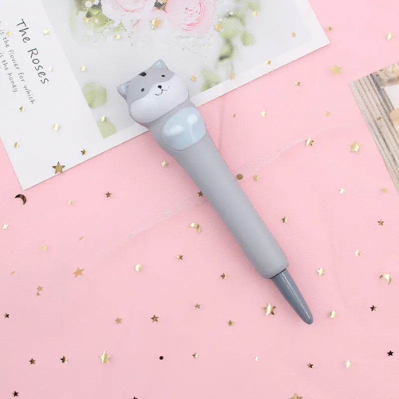 Cartoon-themed soft vent pen with 0.5mm gel tip compatible with iPhone models
