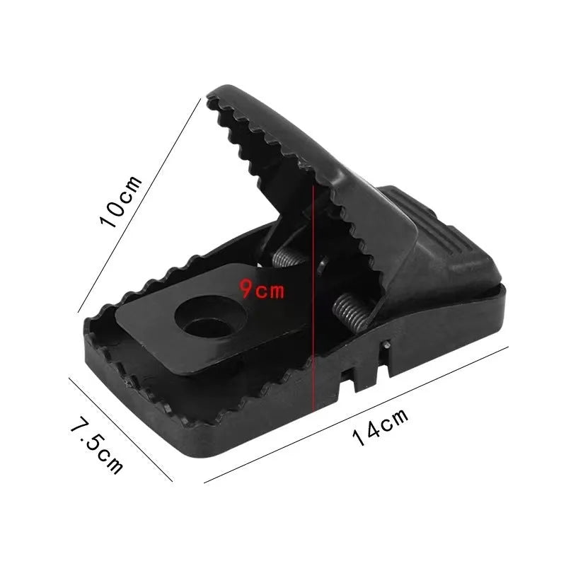 Automatic mouse trap cage and metal clamp rat trap shown in small, medium, and large size options.