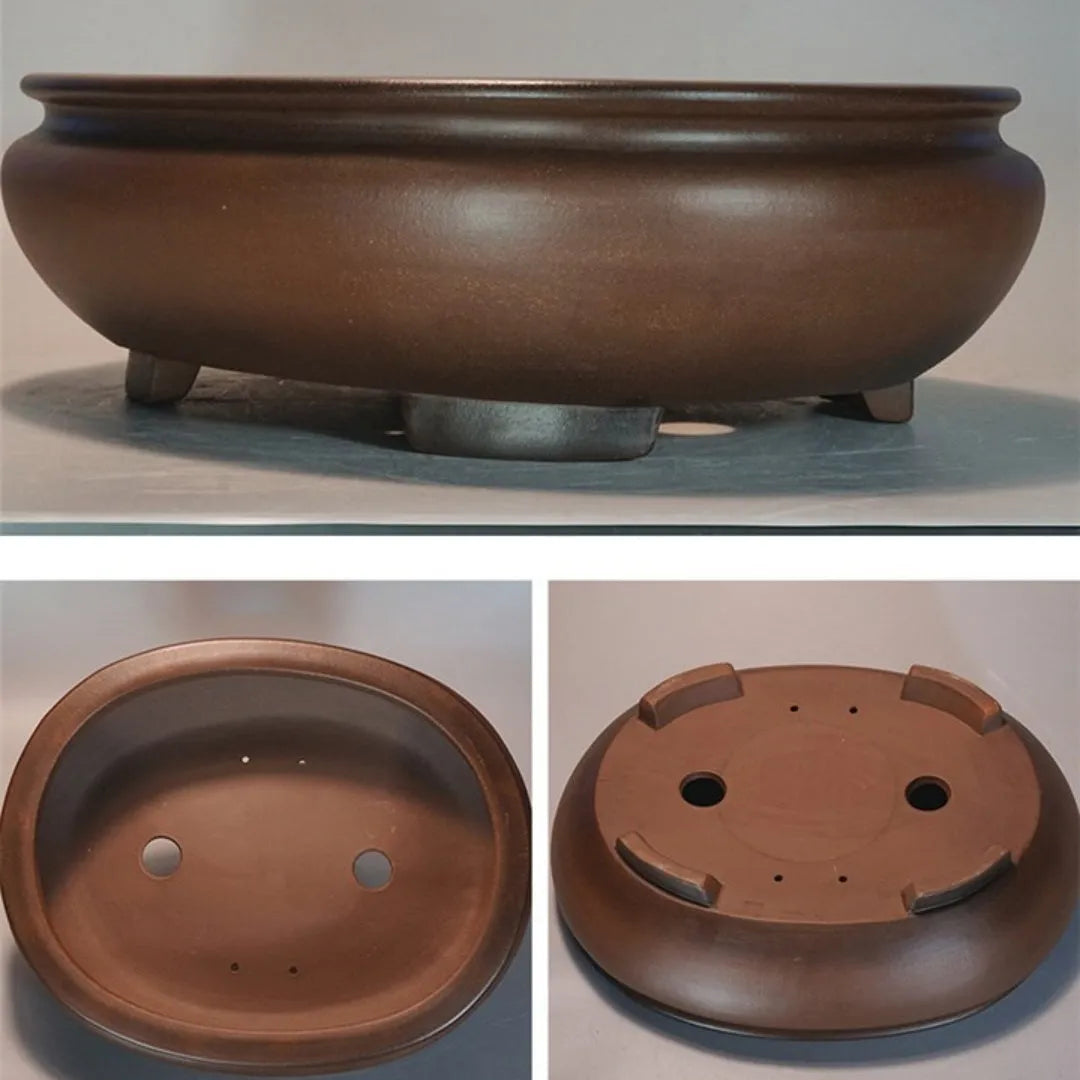 Handmade classical purple sand flowerpot measuring 58x47x18cm for indoor desktop gardening