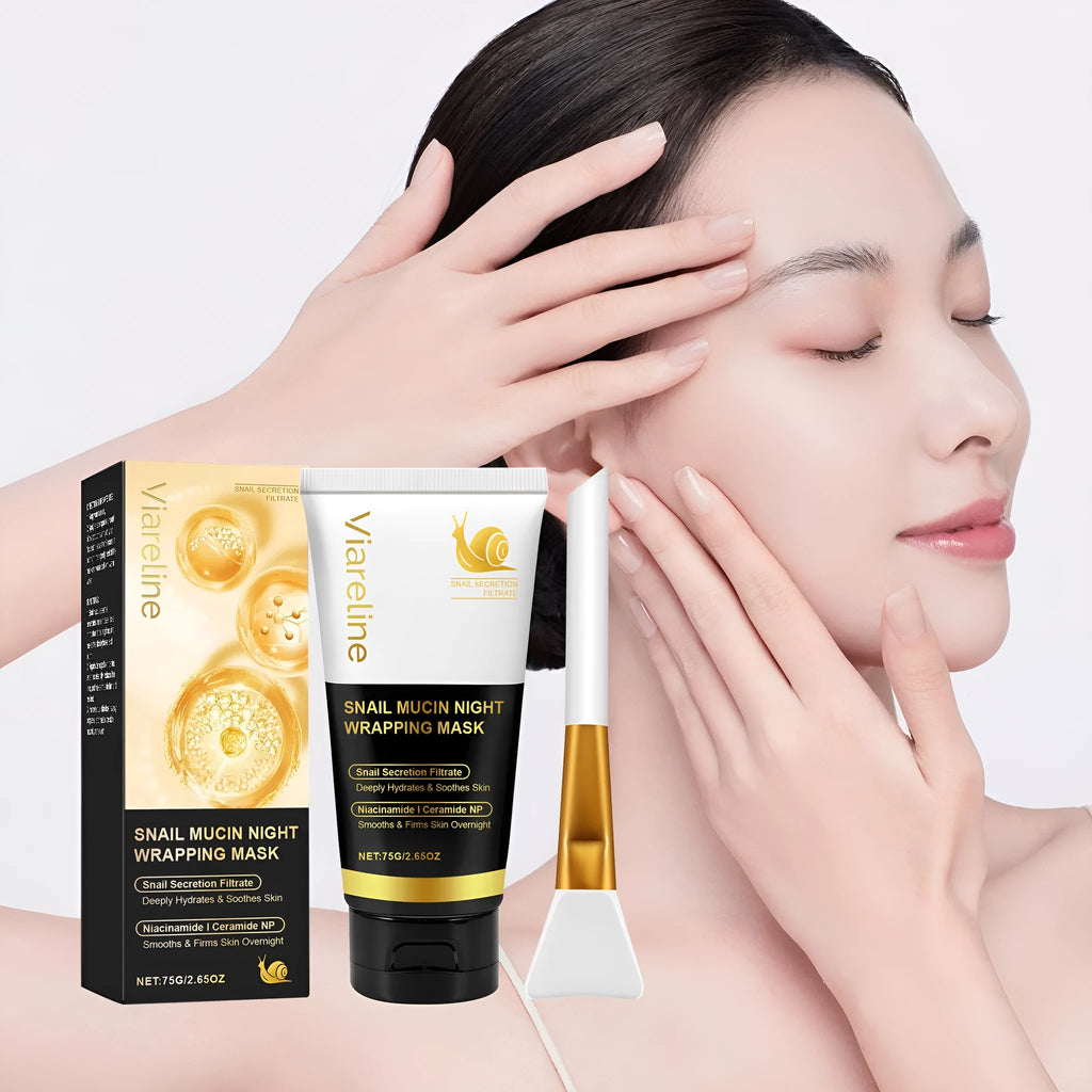 Turmeric sleep mask 120g jar with applicator brush for overnight hydrating and exfoliating facial treatment