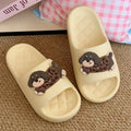 EVA flip flops with thickening sole in desert brown colour for home and outdoor leisure wear