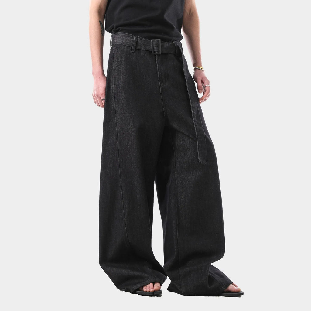 Black gold high waist straight-leg women's jeans with zip fly in American retro style