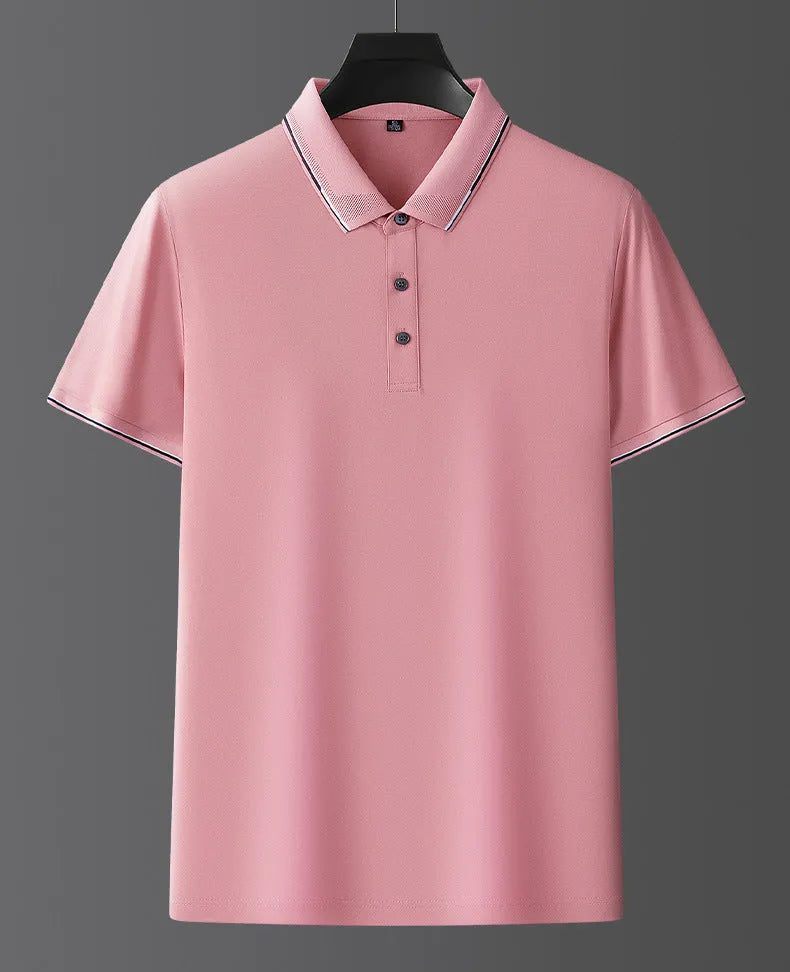 Men's mulberry silk short sleeve shirt in regular fit for summer wear