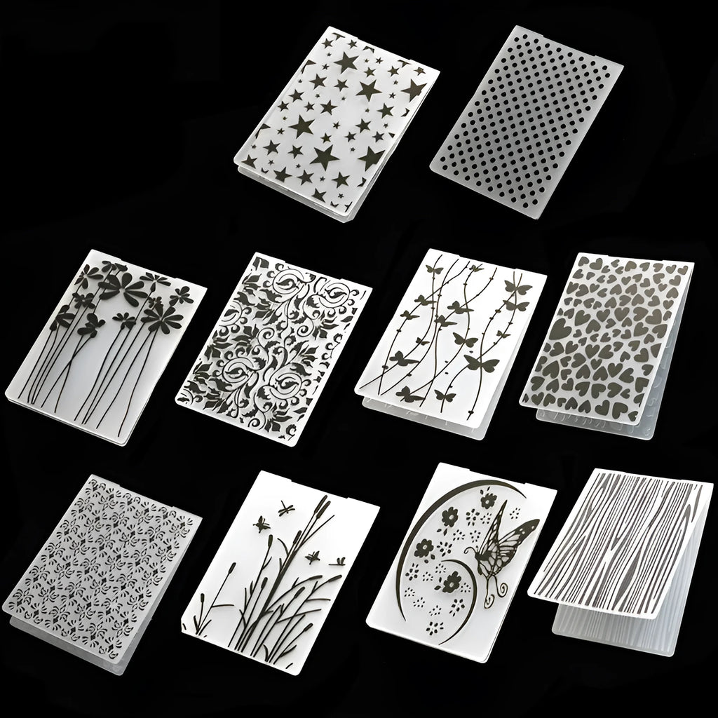 Plastic folding cake decorating mould showing windmill and five-pointed star design options