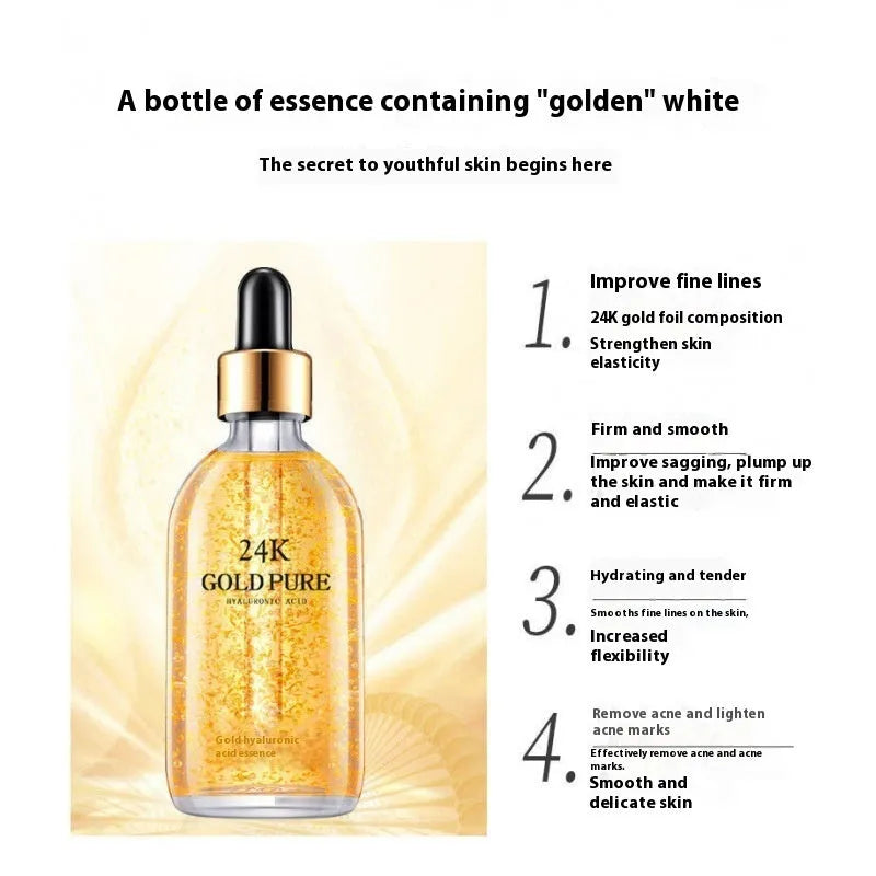 24K nicotinamide facial essence liquid with hyaluronic acid and ginseng in 100g packaging