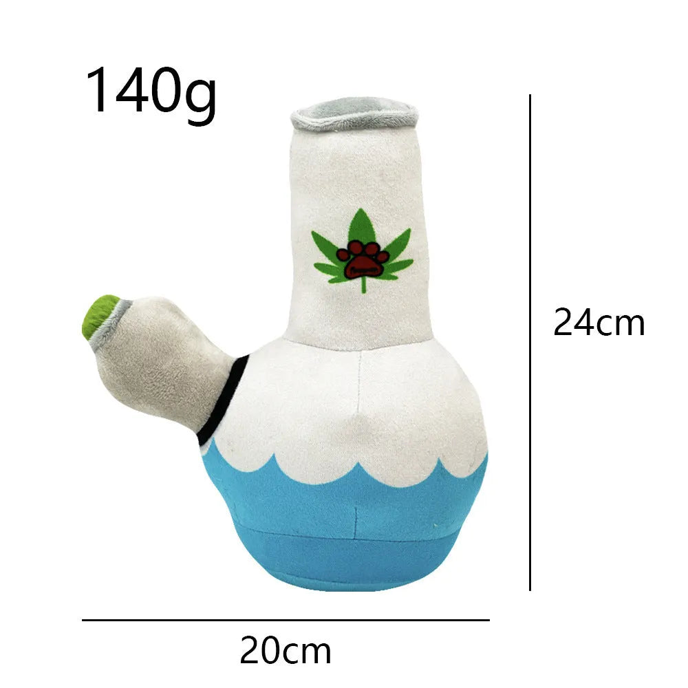 24cm long kettle-shaped dog plush toy with soft material in picture style design