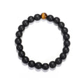 Tigereye stone bead yoga necklace and bracelet set with 108 natural gemstones