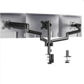 Black three-arm gas spring computer monitor mounting arm for 27-inch screens