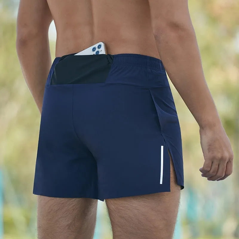Men's loose-fit high-waist off-road running shorts in quick-dry fabric