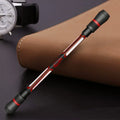 Frosted silica gel anti-slip grip spinning pen with 0.35mm tip shown on white background.