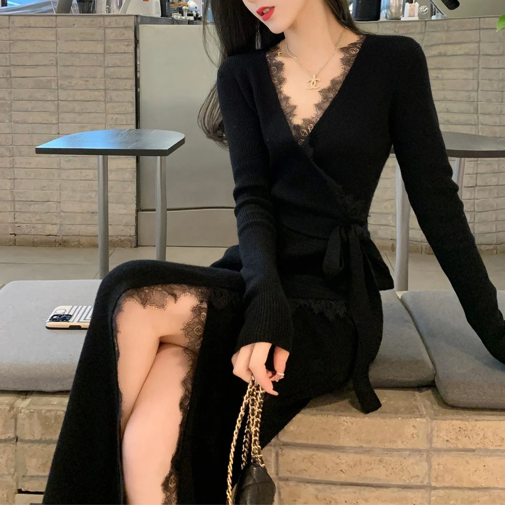 Black women's slim fit princess dress skirt made from polyester fabric.