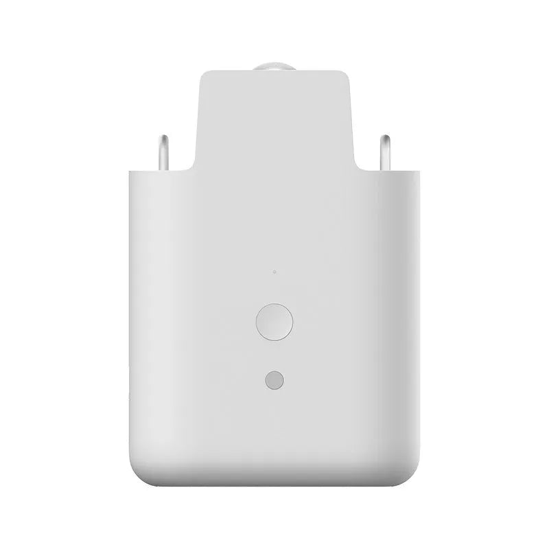 White USB-powered automatic curtain opener device with rechargeable battery