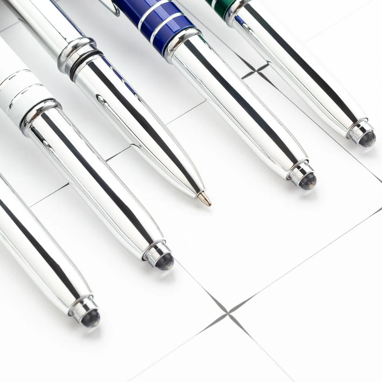 Red metal capacitive stylus pen with LED light and bullet type pen head