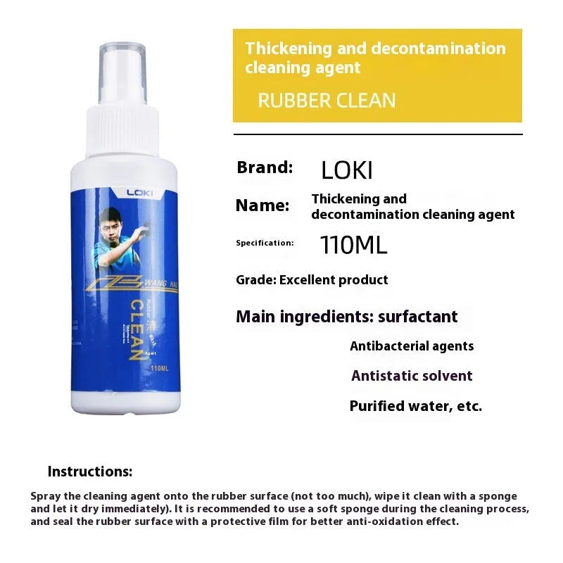 110ml table tennis rubber cleaning liquid bottle with sponge applicator for paddle maintenance