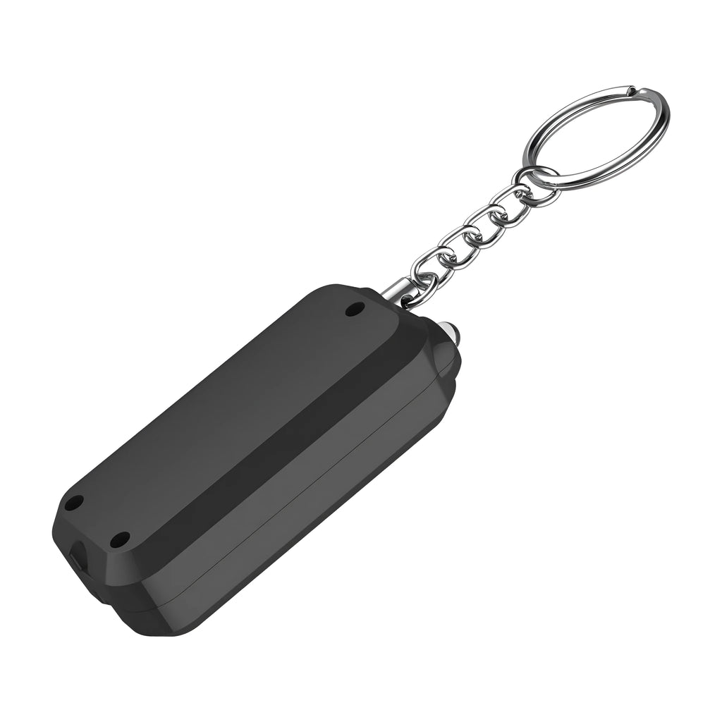 Compact pink personal safety alarm measuring 65mm long with emergency siren function